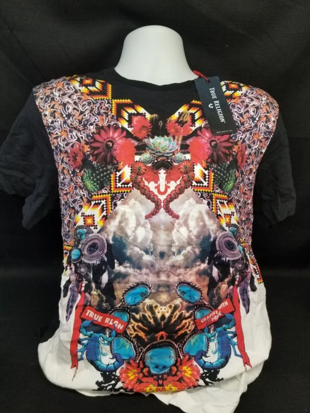 True Religion Men's Graphic T-Shirt Black Size M NEW WITH TAGS!